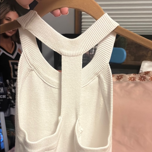 White Ribbed Halter Top - Picture 2 of 2